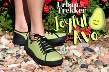 Fun and bright, the Urban Trekker Joyful Avo is a zero drop, barefoot shoe that improves strength and balance while providing a unique and energetic look.